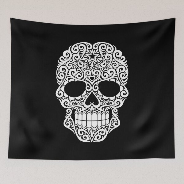 Item preview, White Swirling Sugar Skull designed and sold by JeffBartels.