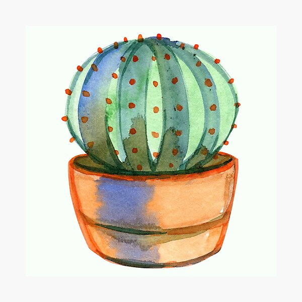 Artikelvorschau, Aquarell Kaktuspflanze entworfen und verkauft von DaisyPaints.
