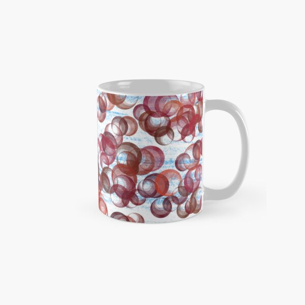 Red and white abstract bubbles print Classic Mug