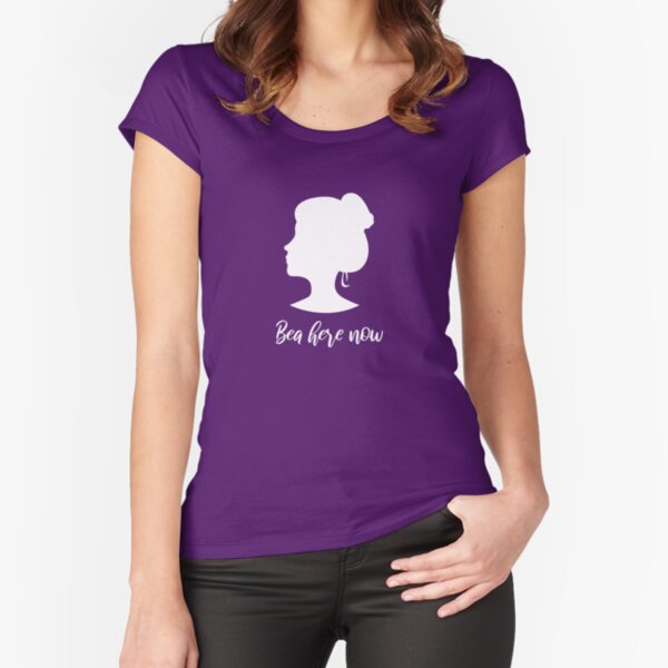 Bea Here Now tee (white) Fitted Scoop T-Shirt