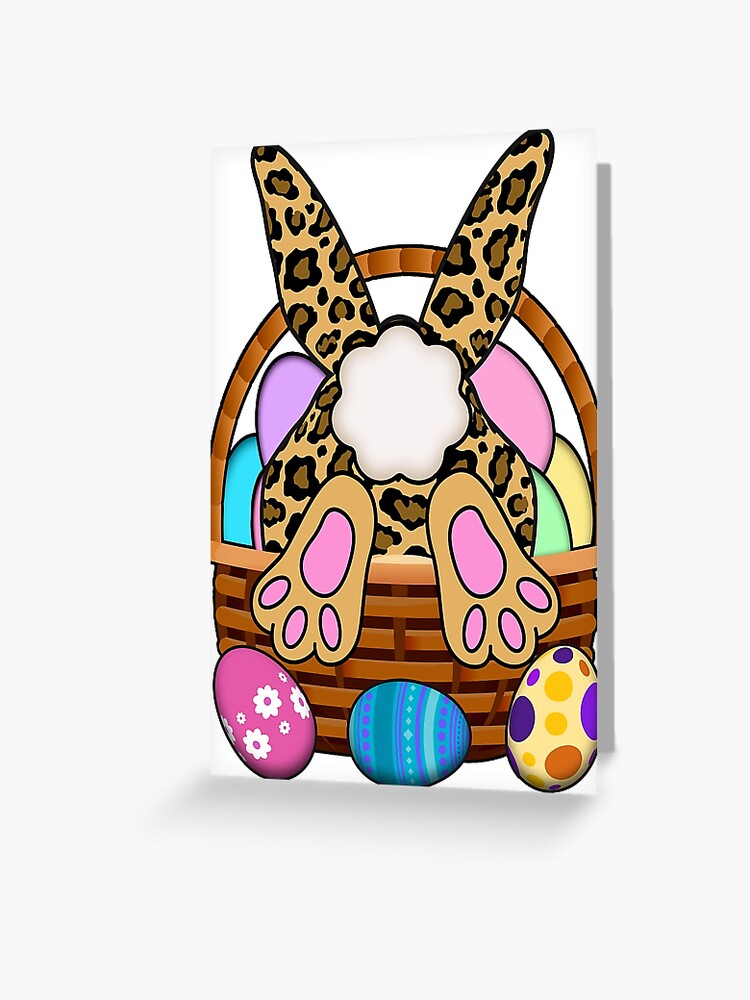 Funny Easter Bunny Leopard Print Easter Basket Happy Easter