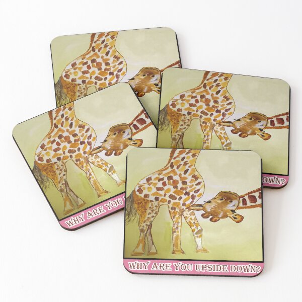 Item preview, Giraffe - Why are you Upside Down? -  Artwork painting by Dody Denman designed and sold by MoxyMermaid.
