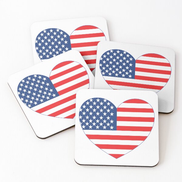 Item preview, US Flag Heart designed and sold by trueIDdesigns.