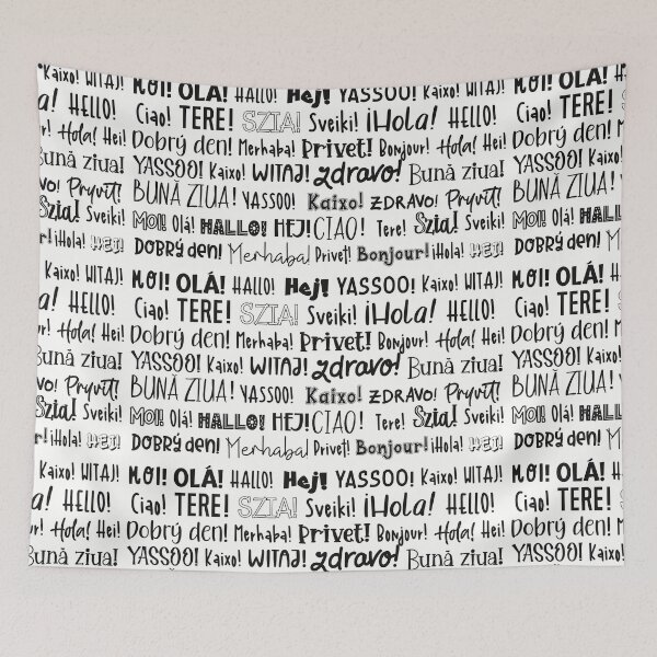 Item preview,  The word Hello in different languages , black text on white. Say HI! designed and sold by marina63.