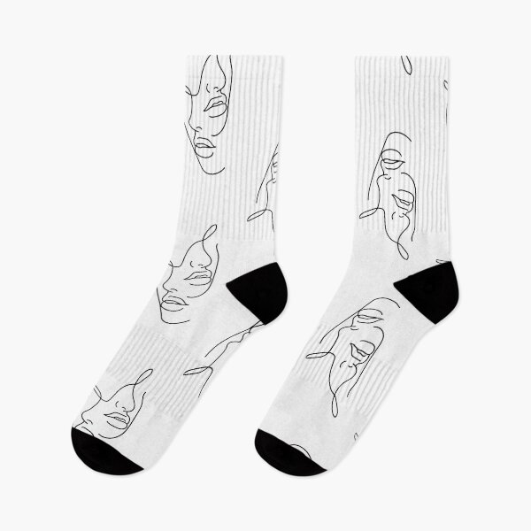 Item preview, white womens faces line drawings modern art hipster designed and sold by Gossip Rag.