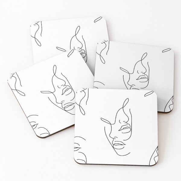 Item preview, white womens faces line drawings modern art hipster designed and sold by Gossip Rag.
