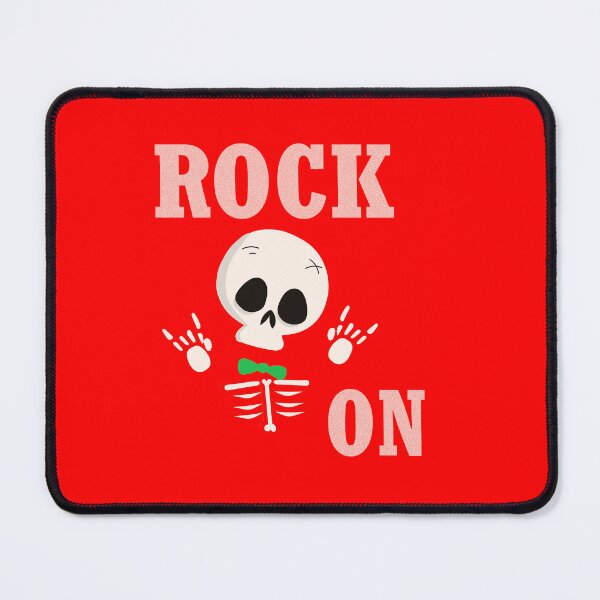 Item preview, Red Rock On Slogan With Cute Rock Hands Skeleton designed and sold by Mrspink16.