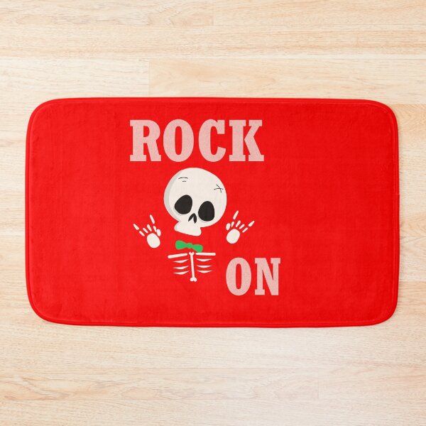 Item preview, Red Rock On Slogan With Cute Rock Hands Skeleton designed and sold by Mrspink16.