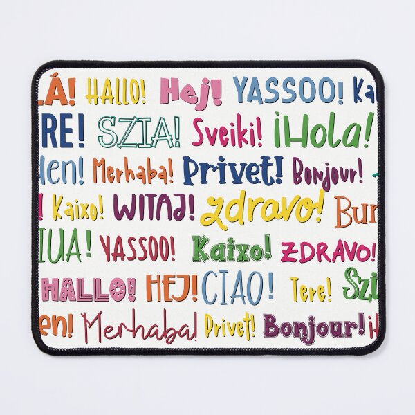 Item preview, The word Hello in different languages ,  text in many colors on white. Say HI! designed and sold by marina63.