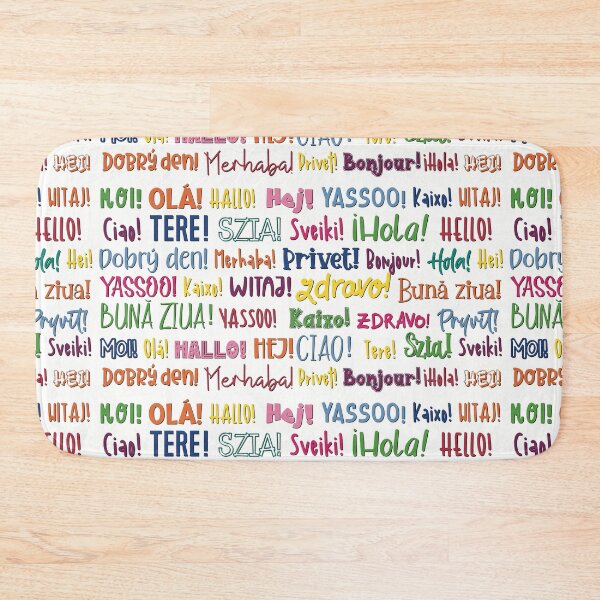 Item preview, The word Hello in different languages ,  text in many colors on white. Say HI! designed and sold by marina63.