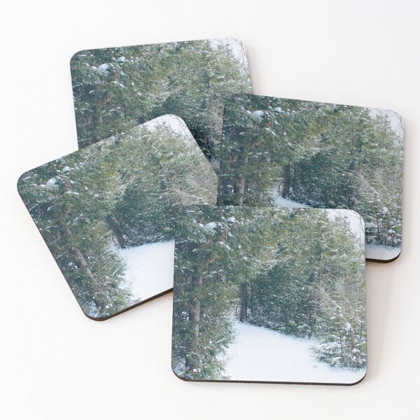 Item preview, Green & White Winding Winter Path designed and sold by RoseyElisabeth.