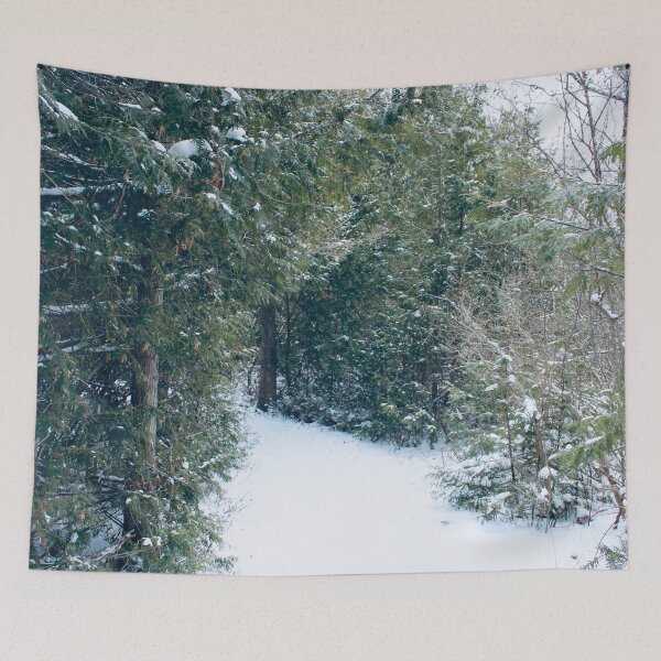 Item preview, Green & White Winding Winter Path designed and sold by RoseyElisabeth.