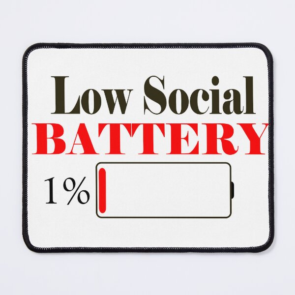 Item preview, LOW SOCIAL BATTERY (RED) designed and sold by Antisocial Creatives.