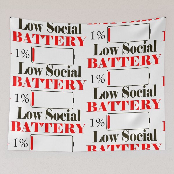 Item preview, LOW SOCIAL BATTERY (RED) designed and sold by Antisocial Creatives.