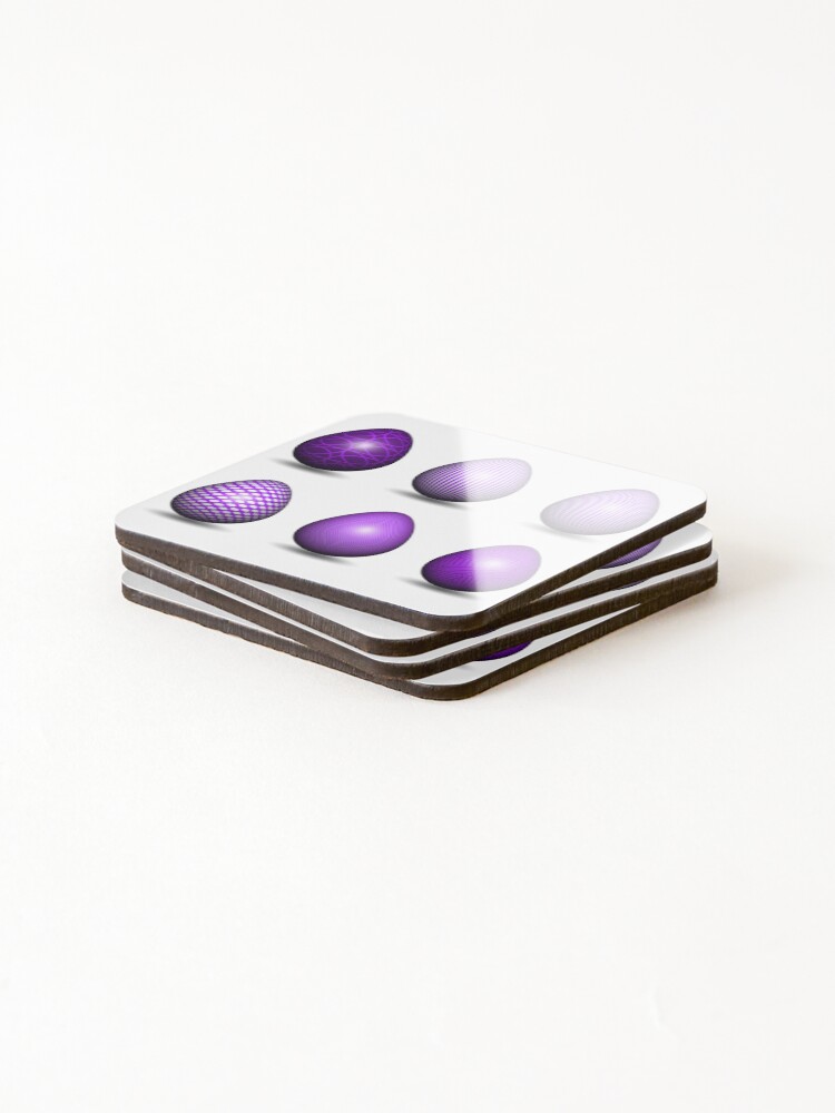 Thumbnail 4 of 5, Coasters (Set of 4), Purple happy easter pattern designed and sold by euktud.