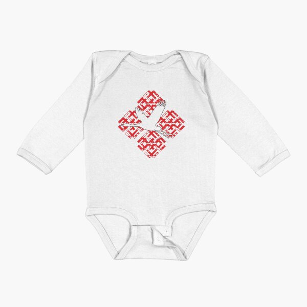 Белы бусел — сымбаль Беларусі Long Sleeve Baby One-Piece