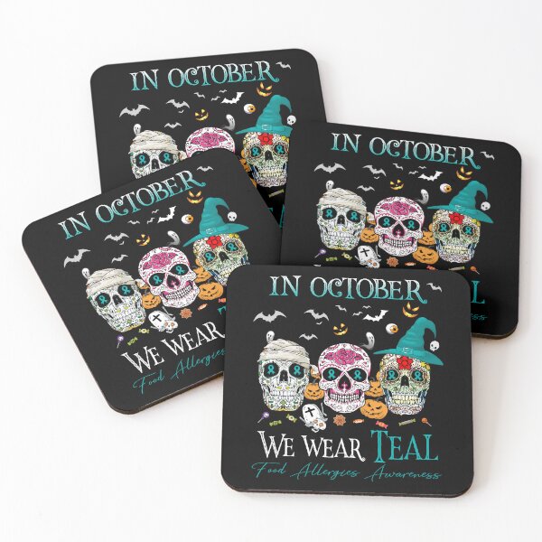 Item preview, In October We Wear Teal Food Allergies Awareness designed and sold by Sabfit.