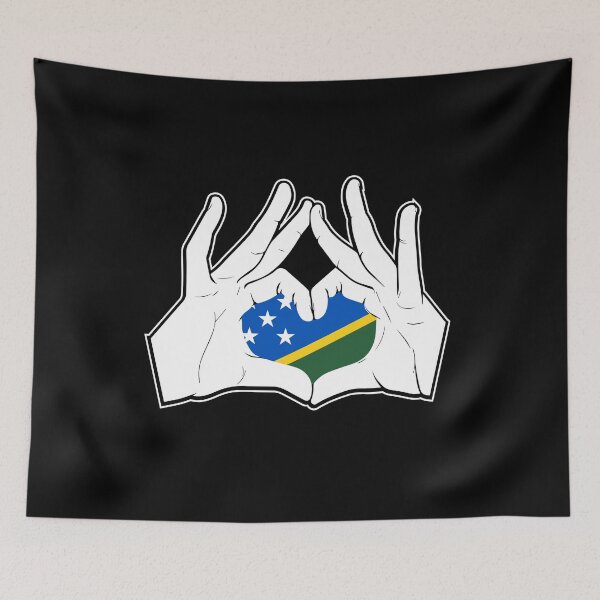 Item preview, Solomon Islands Hand Heart Flag designed and sold by 1681830934131.