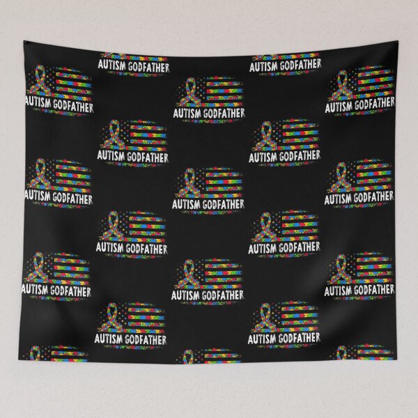 Item preview, Mens USA Flag Autism Godfather Tshirt Autism Awareness TShirt designed and sold by Cansellerma.