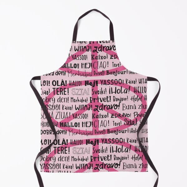 Item preview, The word Hello in different languages , black text on pink. Say HI and make PEACE! designed and sold by marina63.