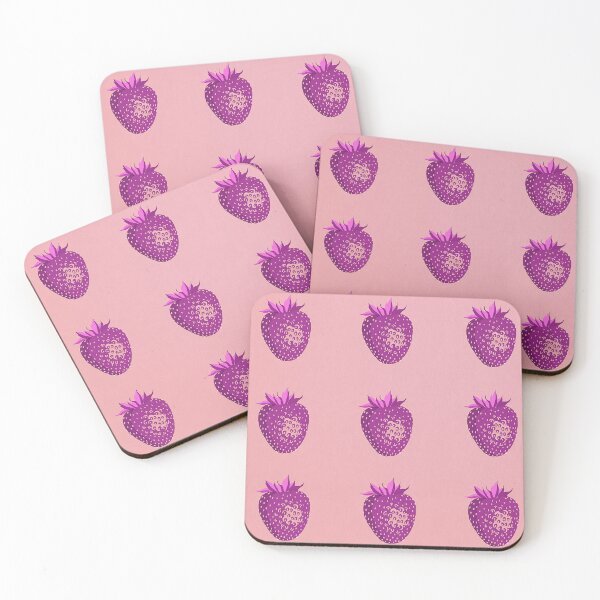 Item preview, Purple Strawberries On Pink Background Design designed and sold by debmund.