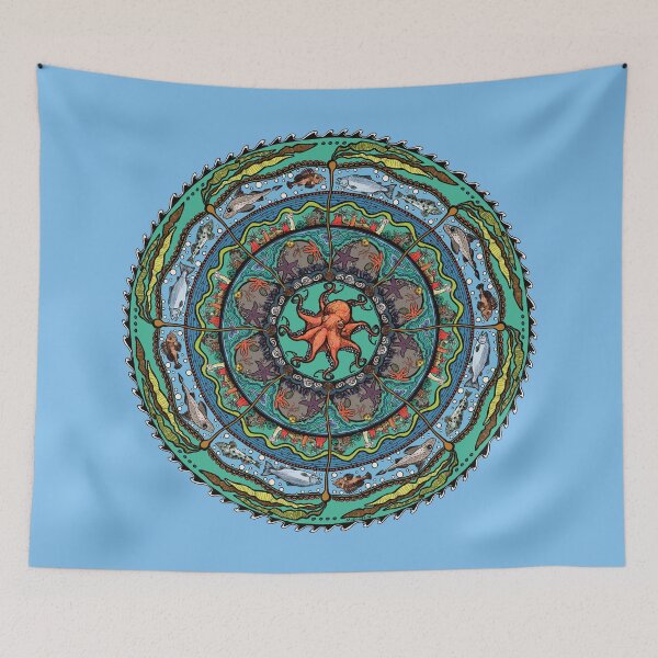 Item preview, Salish Sea Mandala -light blue designed and sold by mernstw.