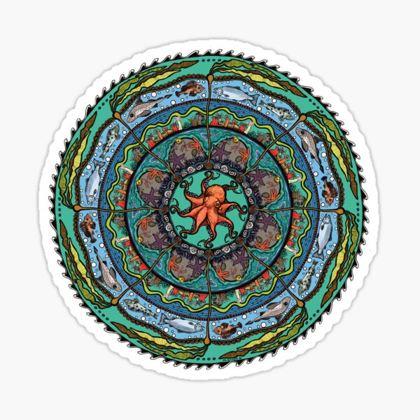 Vista previa del artículo con la obra «Mandala del mar de Salish - azul claro», diseñado y vendido por mernstw.
