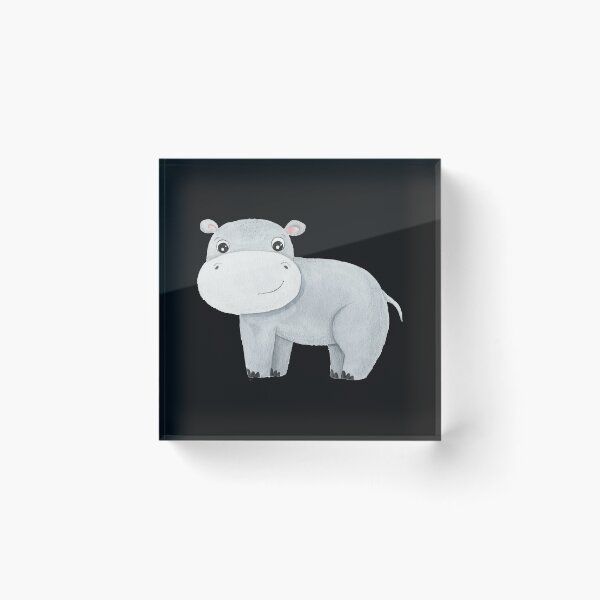 Item preview,  Funny Cute Hippo White Watercolor Tropical Animal Hippopotamus   designed and sold by Mr-Kawachi.