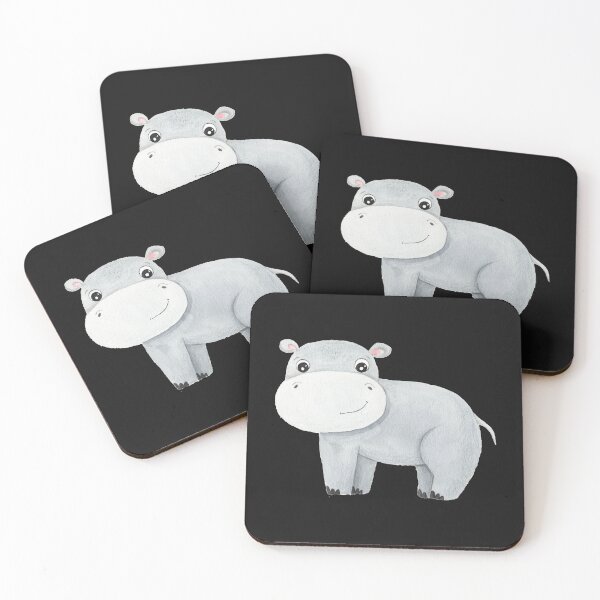 Item preview,  Funny Cute Hippo White Watercolor Tropical Animal Hippopotamus   designed and sold by Mr-Kawachi.
