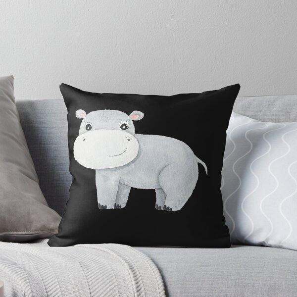 Item preview,  Funny Cute Hippo White Watercolor Tropical Animal Hippopotamus   designed and sold by Mr-Kawachi.