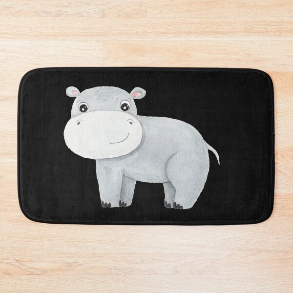 Item preview, Funny Cute Hippo White Watercolor Tropical Animal Hippopotamus designed and sold by Mr-Kawachi.