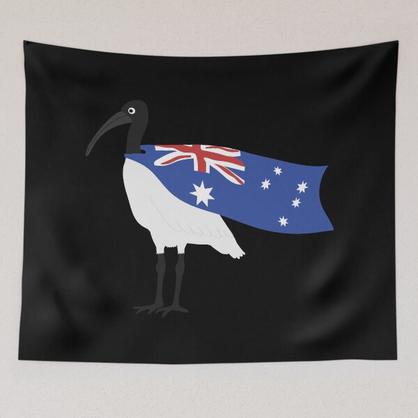 Item preview, Bin Chicken Australia Day Flag on Black designed and sold by Digitaldingo.