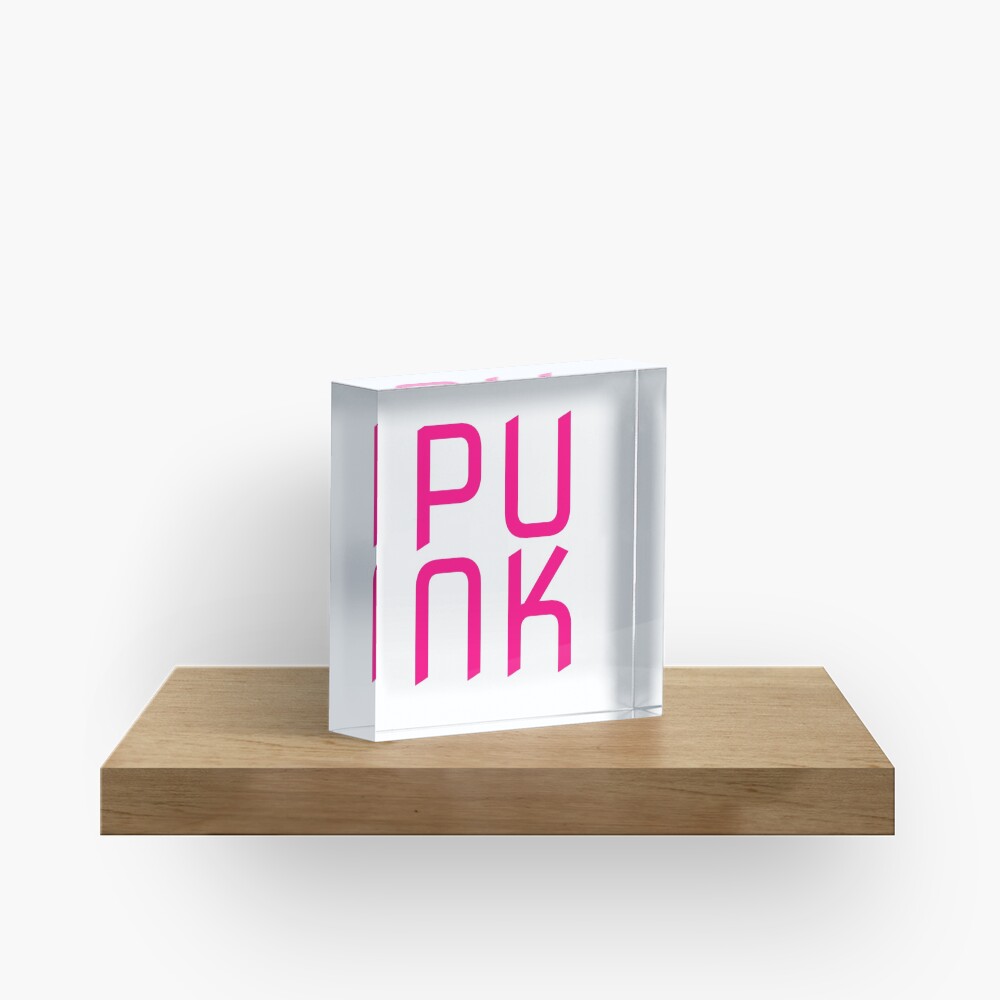 Hot Pink Punk Acrylic Block