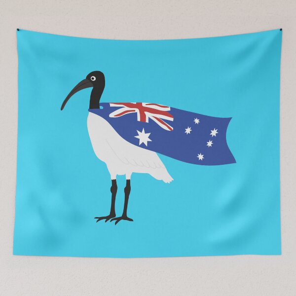 Item preview, Bin Chicken Australia Day Flag on Blue designed and sold by Digitaldingo.