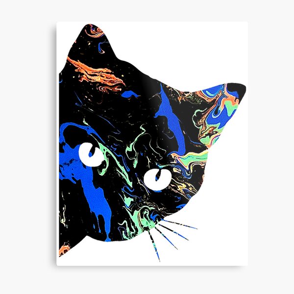 Electric Avenue Cat Head Metal Print