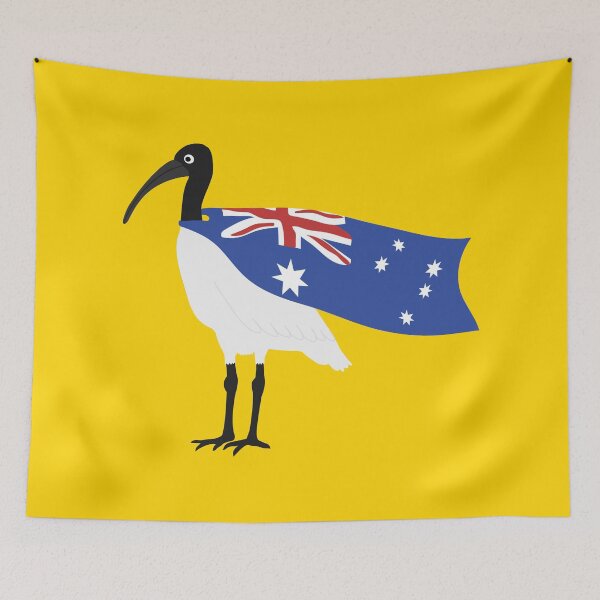 Item preview, Bin Chicken Australia Day Flag on Gold designed and sold by Digitaldingo.