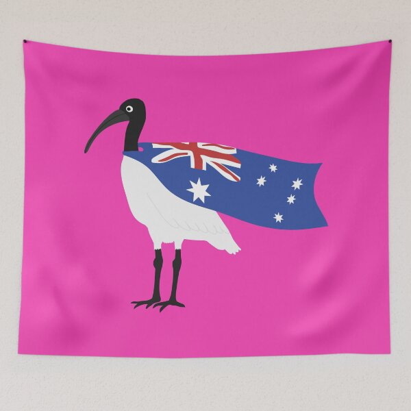 Item preview, Bin Chicken Australia Day Flag on Pink designed and sold by Digitaldingo.