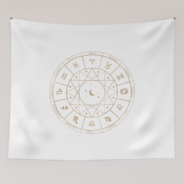 Item preview, Gold Zodiac Wheel designed and sold by MonkeyBizness.