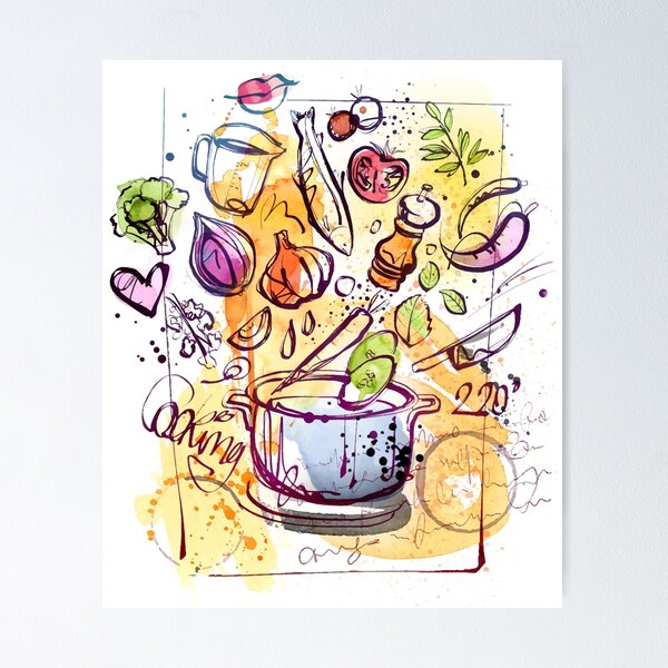 Item preview, Cooking Sketch designed and sold by yourworldusa.