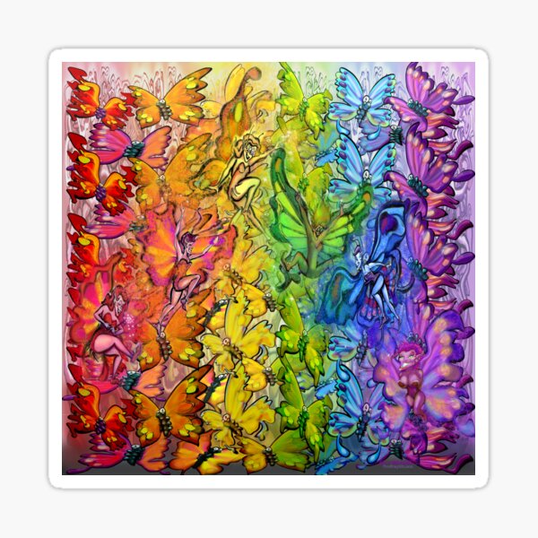 Item preview, Rainbow of Faeries and Butterflies designed and sold by Kevin Middleton.