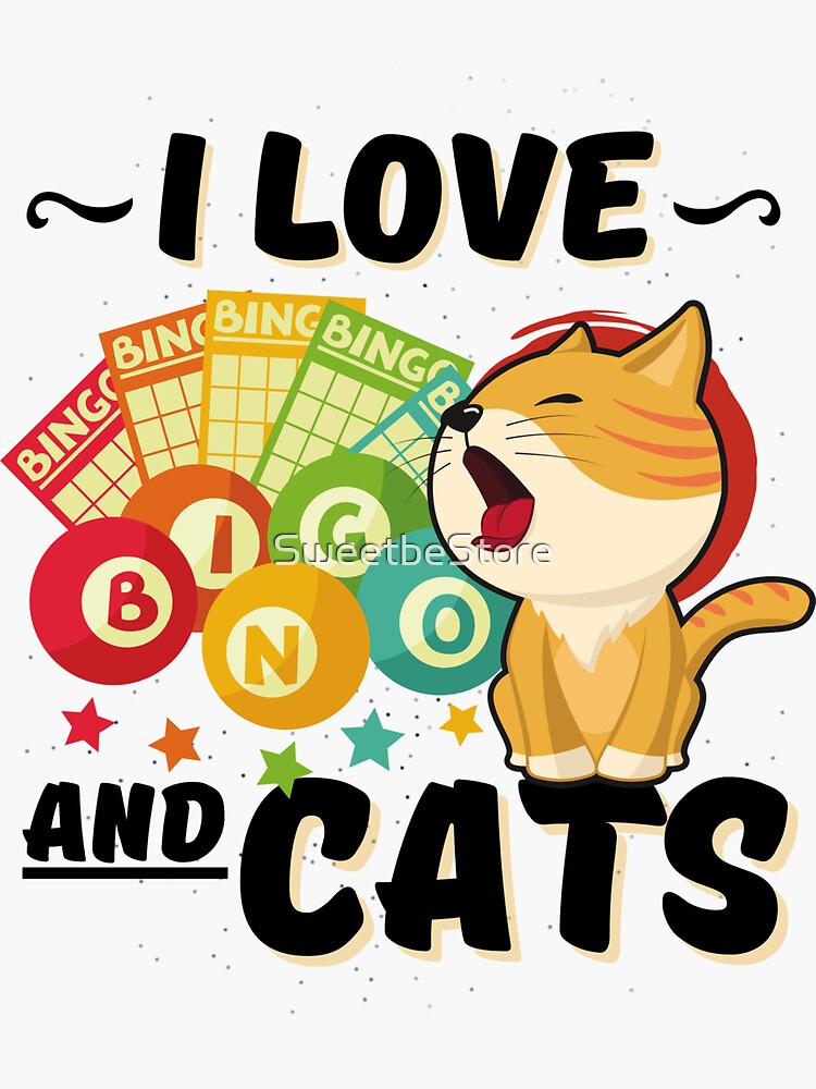 I Love Bingo And Cats Animal Cat Lover Funny Graphic T-Shirt I Love Bingo And Cats Animal Cat Lover Funny Graphic T-Shirt