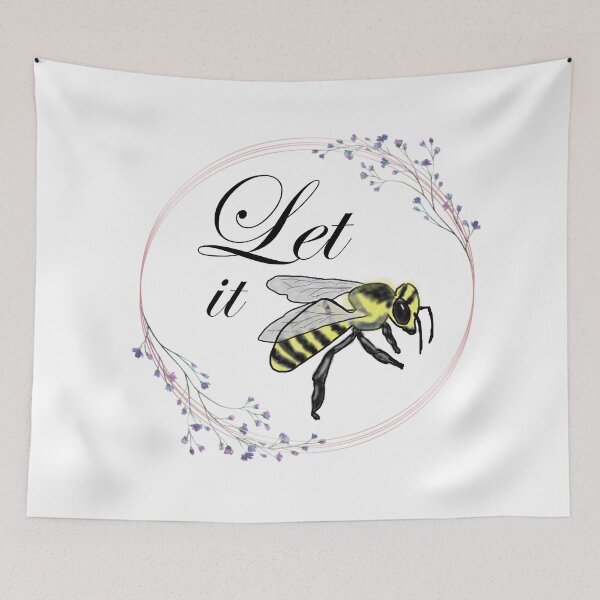 Item preview, Let it Bee Sweet Affirmation with Honey Bee and PurpleFlowers - Black Text designed and sold by MountMercantile.