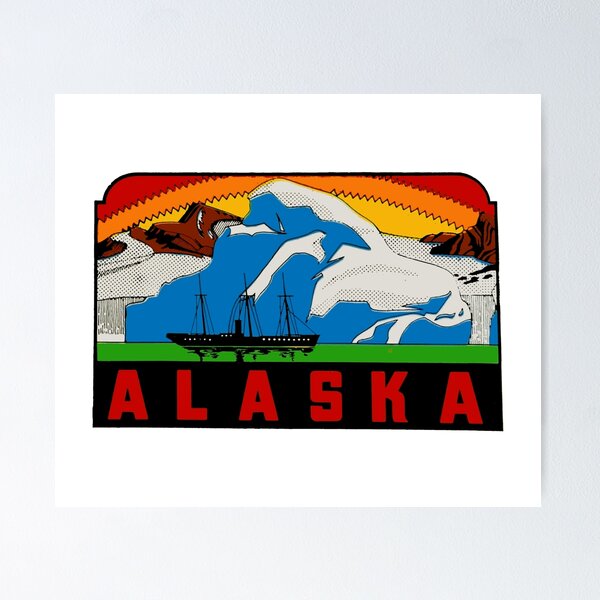 Item preview, Vintage Style Alaska designed and sold by Decal Mania.