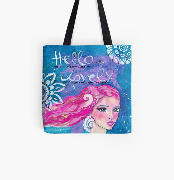 Hello Lovely Allover-Print Tote Bag