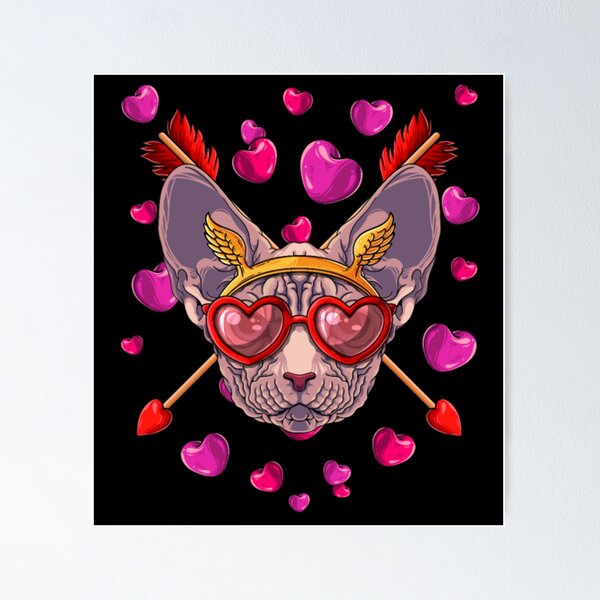 Item preview, Sphynx cat meow hearts valentine day designed and sold by jackienorfolkal.