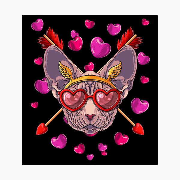 Item preview, Sphynx cat meow hearts valentine day designed and sold by jackienorfolkal.