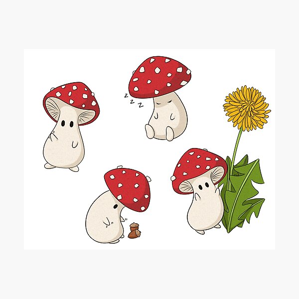 Aperçu de l'œuvre Ami aux champignons créée et vendue par MagpieFeet.