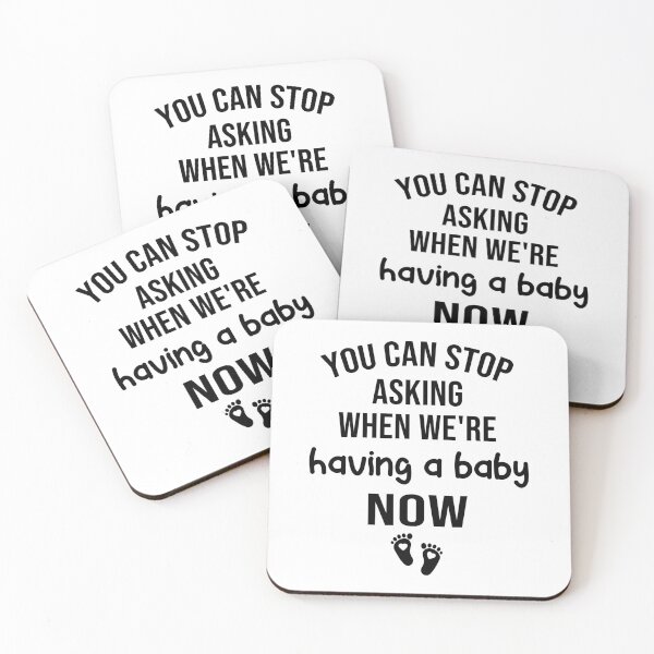 Item preview, you can stop asking when we're having a baby now , pregnancy announcement, mother's day, matching Mommy Daddy EST, couples pregnancy announcement  funny sarcastic Rude , designed and sold by joygift369.
