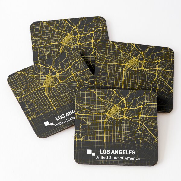 Item preview, Los Angeles Map - Black and Yellow designed and sold by achmadrofii.