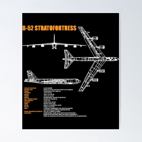 B-52 Stratofortress American Strategic Bomber Plane Blueprints